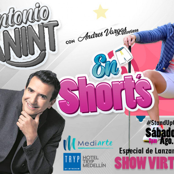 Antonio Sanint en shorts con Andres Vargas entretiene