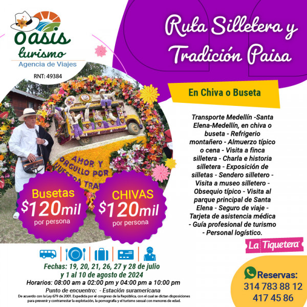 Ruta silletera y tradición paisa