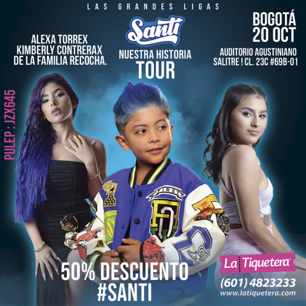 Santi nuestra historia tour en Bogotá