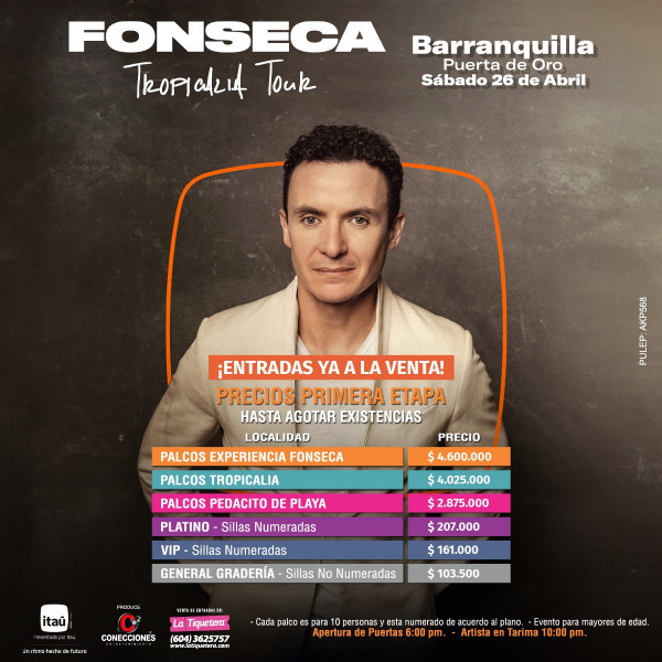 Fonseca / Tropicalia Tour 2025 - <span class="ccccity">Barranquilla</span>