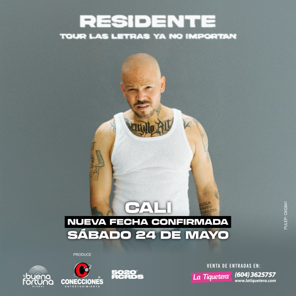 RESIDENTE/ Tour las Letras ya no importan 2025 - <span class="ccccity">Cali</span>