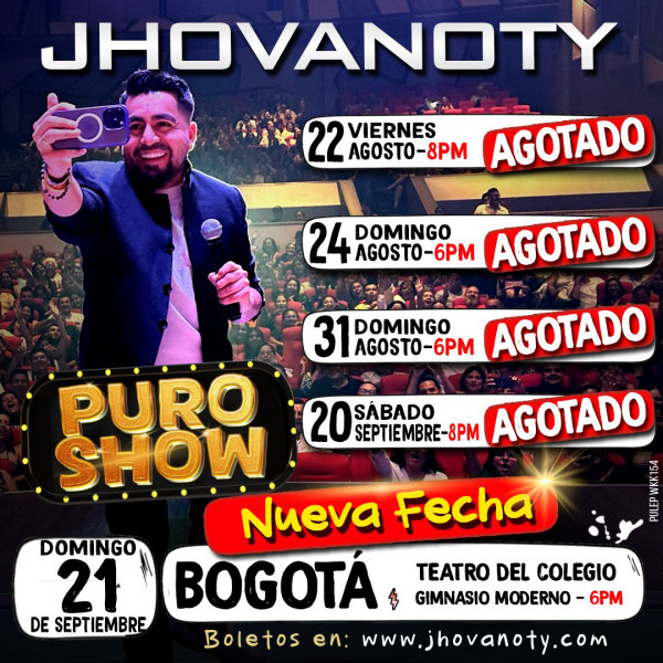 "Puro Show" de Jhovanoty en Bogotá 