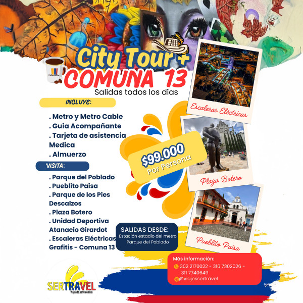 City tour + Comuna 13 Todos los Días