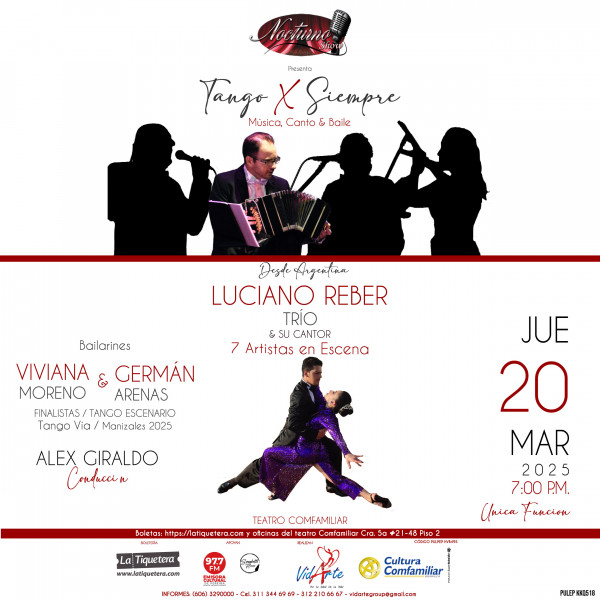 Nocturno Show Presenta: Tango x Siempre (Música, Canto y Baile) - Pereira
