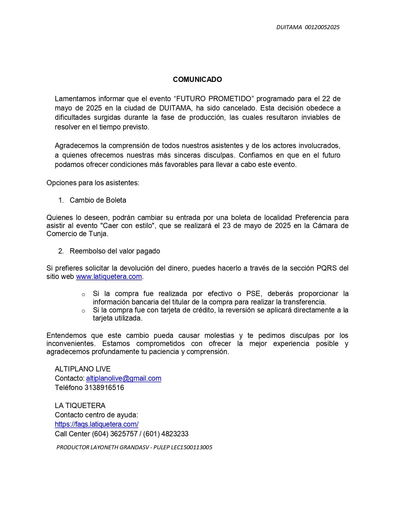 Flyer del evento