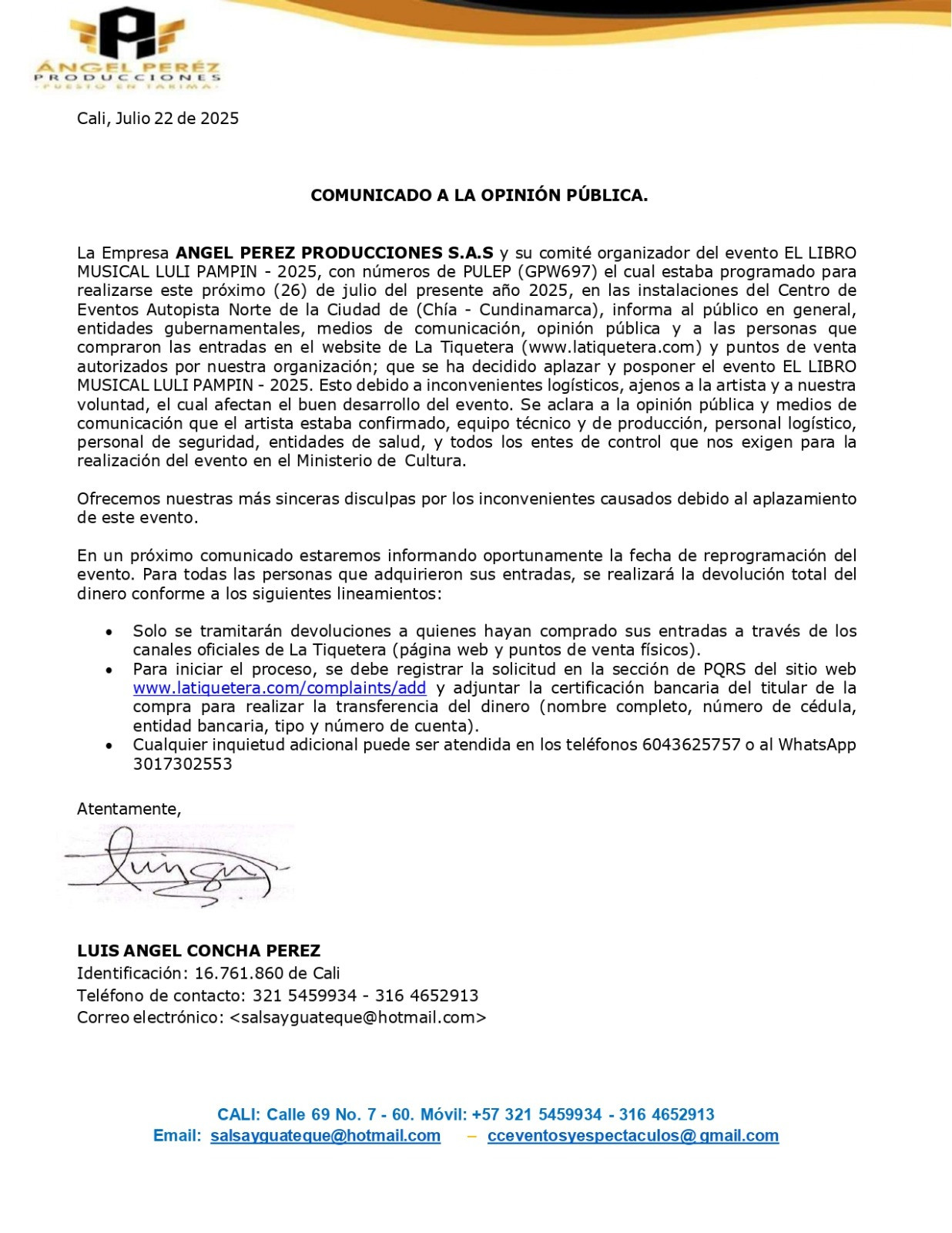 Flyer del evento
