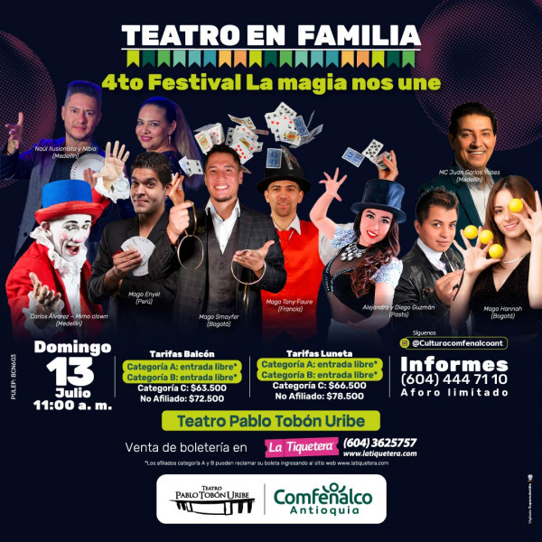 Teatro en familia: 4to Festival la magia nos une - Medellín