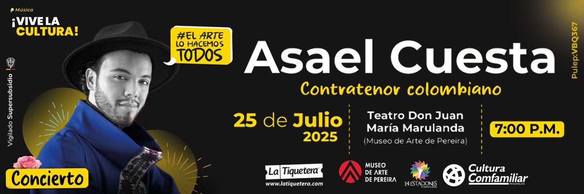 "Un canto a Colombia y Latinoamérica" Recital del contratenor Asael Cuesta y el guitarrista Jefry Cuesta Pereira