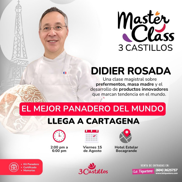 Didier Rosada: el mejor panadero del mundo llega a Cartagena Didier Rosada: el mejor panadero del mundo llega a Cartagena