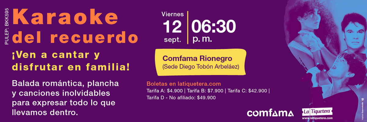 Concierto Karaoke del recuerdo en Rionegro