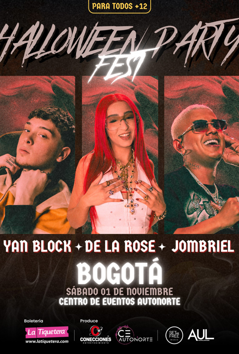 Yan Block+De la Rose+Jombriel en Halloween Party Fest - Bogotá