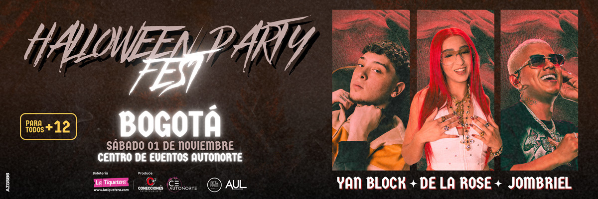 Yan Block+De la Rose+Jombriel en Halloween Party Fest - Bogotá