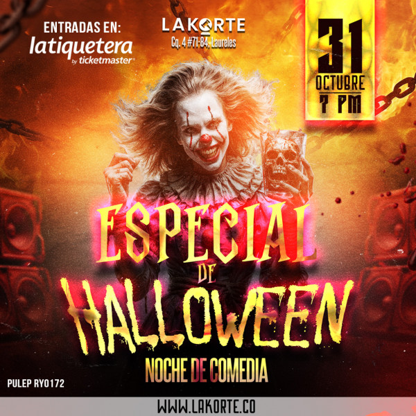 Noche de halloween y comedia en Medellín