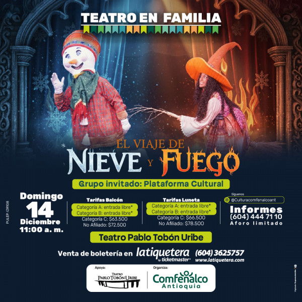Teatro en familia: El viaje de nieve y fuego Teatro en familia: El viaje de nieve y fuego