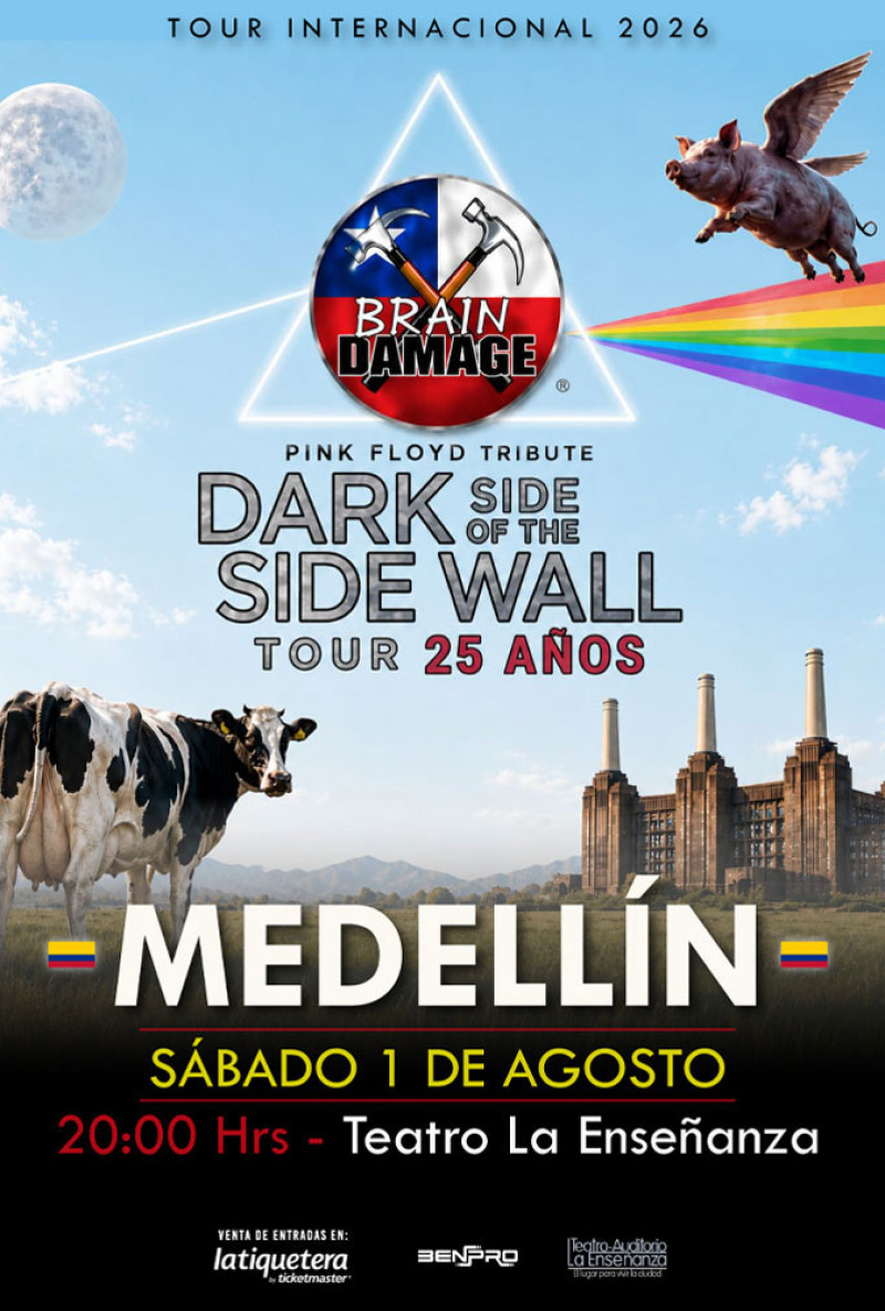 Brain Damage - tributo internacional a Pinkfloyd en Medellín